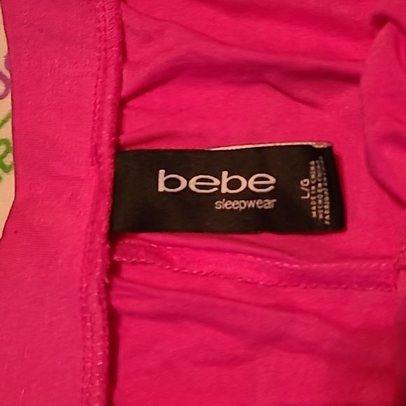 BEBE hot pink sleepwear shorts Size Large excellent preloved condition with ties - Picture 4 of 9